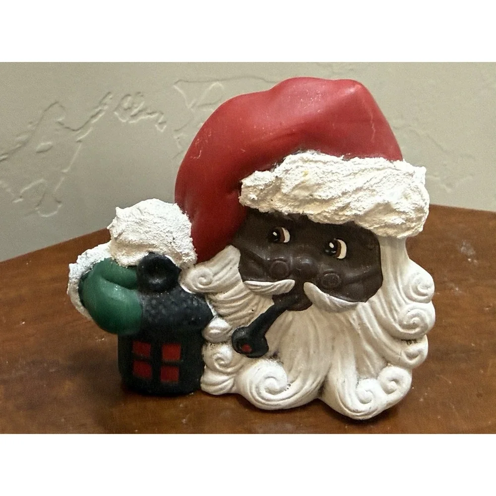 Vintage African American Black Santa Claus Plug In Night Light Lot of 3 WORKING
